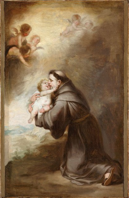 Bartolome_Esteban_Murillo_-_'The_vision_of_Saint_Anthony_of_Padua'._61_x_39.7_cm public domain image