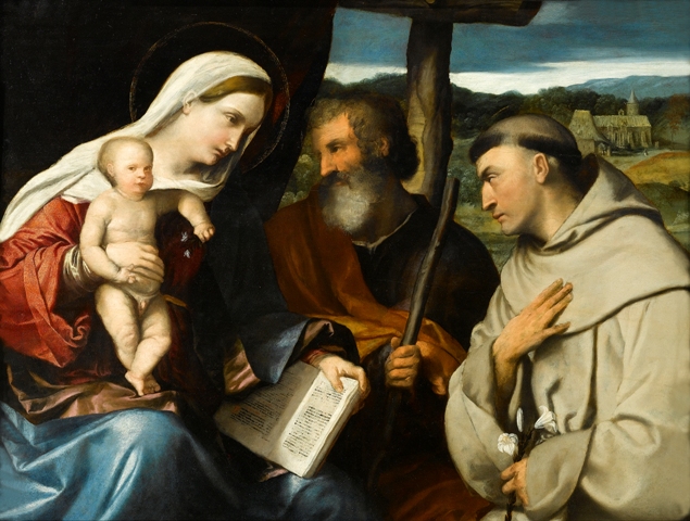 Bonvicino_-_Holy_Family Anthony of Padua Public Domain Image